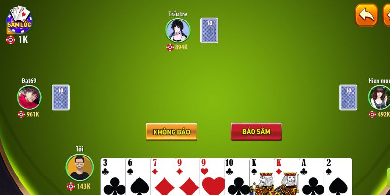 Game đánh Sâm dân gian đơn giản